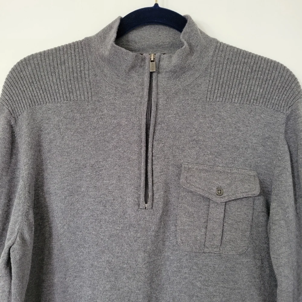 MICHAEL Michael Kors Gray Half Zip Pullover Sweater Size L